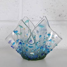 Load image into Gallery viewer, Handmade Fused Glass -  Cornflower Small Tealight