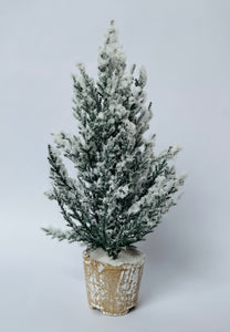 Snowy Faux Potted Tree