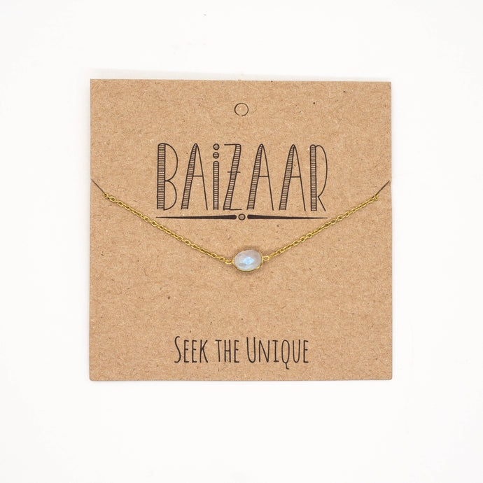 Dainty Faceted Stone Chain