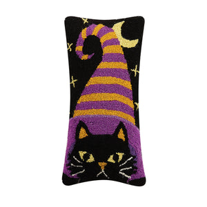 Witch Hat Cat Hook Pillow