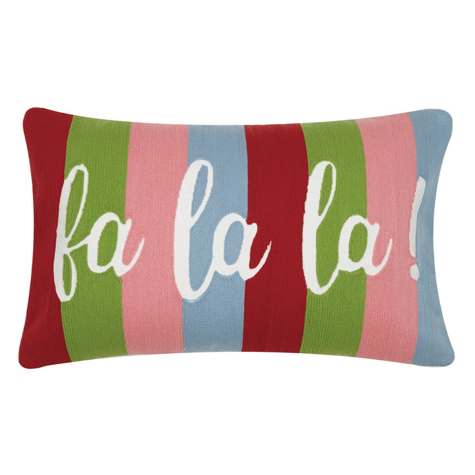 Fa La La Crewel Pillow - Christmas