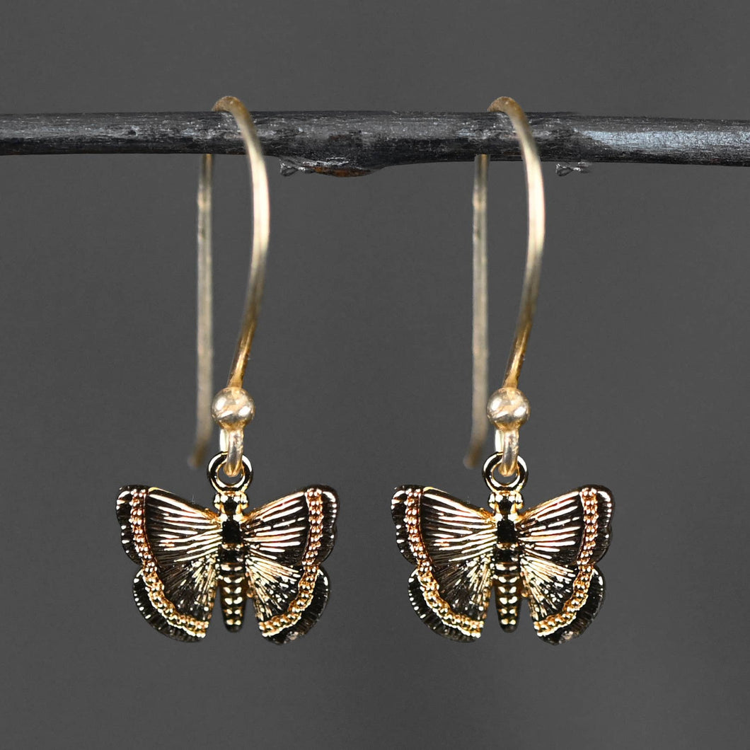 Golden Butterfly Drops Earrings