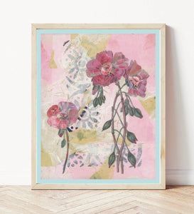 Botanical Collage Giclee Fine Art Print ~ Camellias