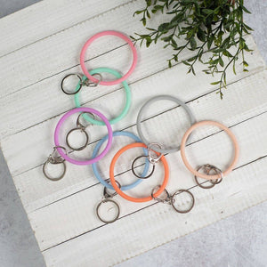 Bracelet Key Ring: Slim Silicone and Glitter in 8 colors