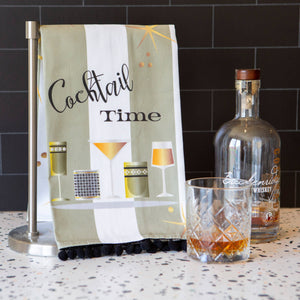Vintage Cocktail Time Mid century Modern Bar Tea Towel