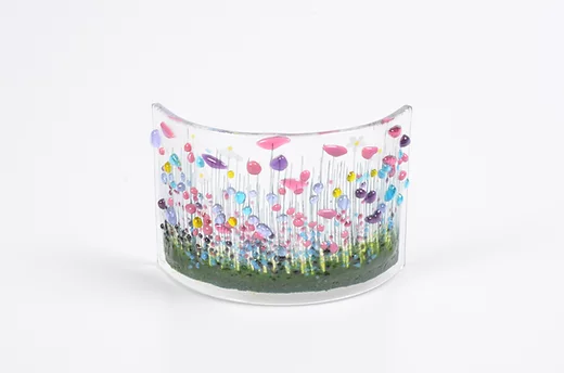 Handmade Fused Glass - Wildflower Curve