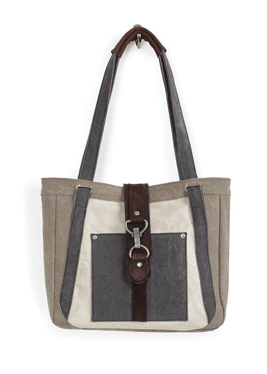 Nora Up-Cycled Canvas Shoulder Bag M-5295