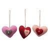 Wool Felt Heart Ornament w/ Embroidery