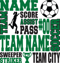 Load image into Gallery viewer, Stencil: Personalized Soccer (Boy or Girl Design) 11.5&quot;x11.5&quot; Vinyl Stencil with Transfer Tape