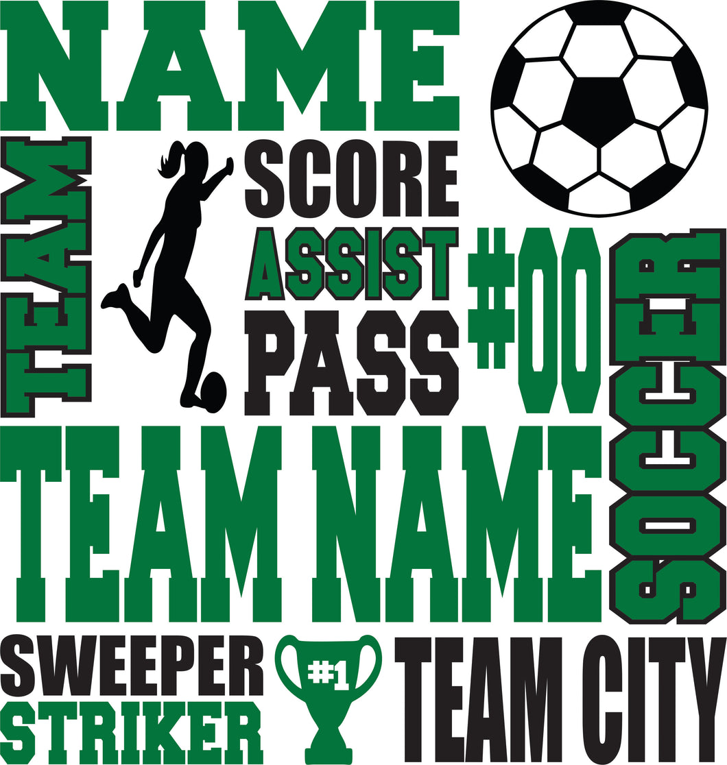 Stencil: Personalized Soccer (Boy or Girl Design) 11.5