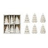 Stoneware Trees, White, Set of 6