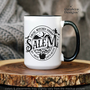 Salem Witches Union Black Interior Ceramic Mug 15 oz