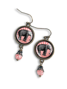 Pink Elephant Earrings
