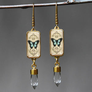 Earrings-Picture with Crystal Bullet (Butterfly Nouveau)