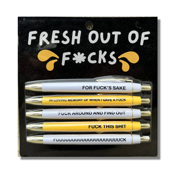 Fresh out of F$cks Pen Set (funny, sweary, office, gift)
